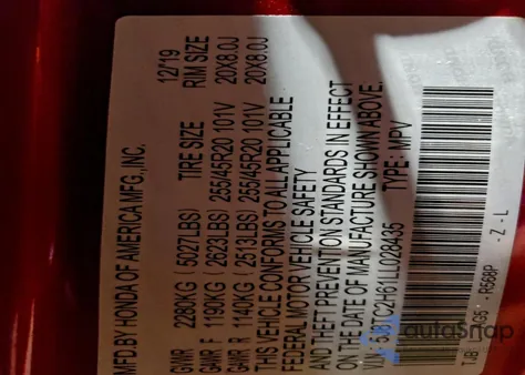 2020 Acura Rdx A-Spec from USA, damaged, VIN 5J8TC2H61LL028435